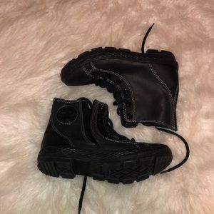 Converse black leather boots